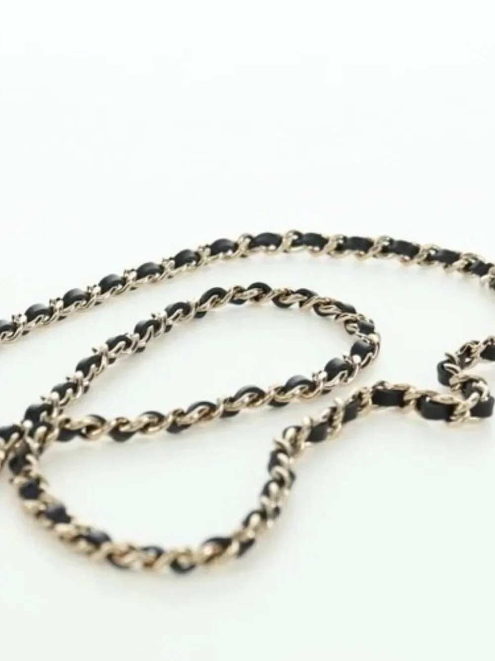 CHANEL Matelasse Checker Flag Chain Pouch Cotton Beige CC Auth YKZ1020SAM